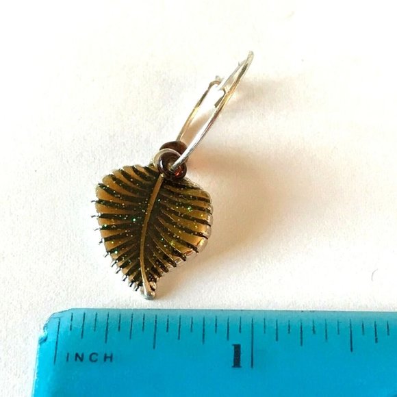 Leaf Earrings Fall Thanksgiving Autumn Tree Leaves Halloween Harvest Plated - Picture 9 of 9